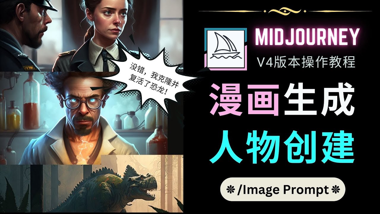 (4899期)Midjourney V4版本操作教程:2个简单参数,完成漫画生成,人物创建