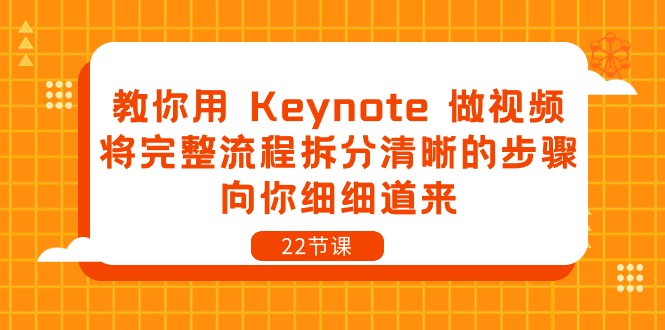 教你用Keynote做视频,将完整流程拆分清晰的步骤,向你细细道来(22节课)