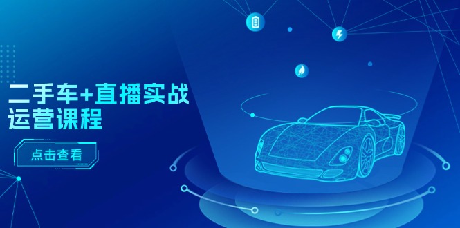 (11166期)二手车+直播实战运营课程:直播推荐/短视频推荐/千川投放/直播全流程