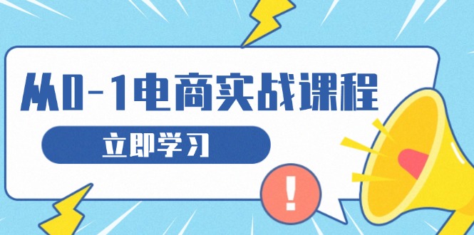 (13594期)从零做电商实战课程,教你如何获取访客、选品布局,搭建基础运营团队