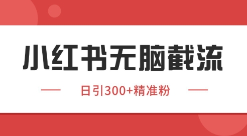 小红书截流同行客源,独家野路子获客玩法 日引200+暴力获客