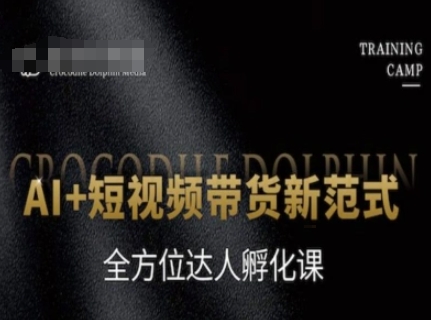 AI+短视频带货新范式，全方位达人孵化课