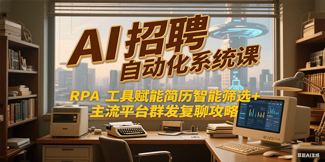 AI招聘自动化系统课，RPA工具赋能简历智能筛选+主流平台群发复聊全攻略