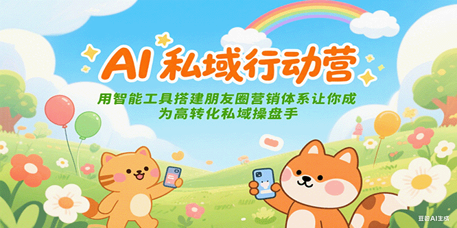 AI私域行动营：用智能工具搭建朋友圈营销体系让你成为高转化私域操盘手