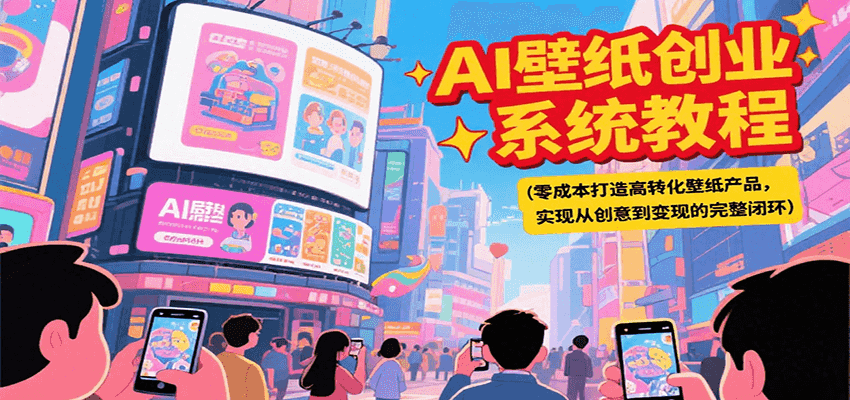 AI壁纸创业系统教程,零成本打造高转化壁纸产品,实现从创意到变现的完整闭环