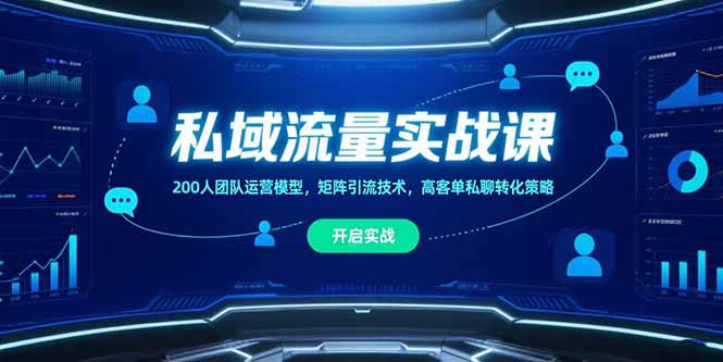 （15403期）私域流量实战课，200人团队运营模型，矩阵引流技术，高客单私聊转化策略