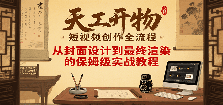 天工开物短视频创作全流程,从封面设计到最终渲染的保姆级实战教程