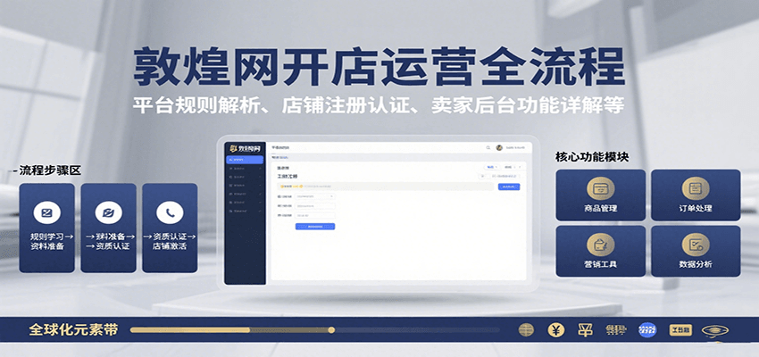 敦煌网开店运营全流程:平台规则解析、店铺注册认证、卖家后台功能详解等