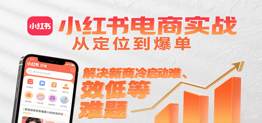 小红书电商实战，从定位到爆单解决新商冷启动难、变现效率低等难题
