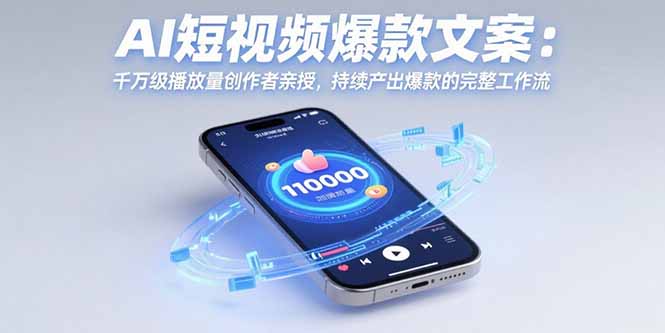 （15569期）AI短视频爆款文案：千万级播放量创作者亲授，持续产出爆款的完整工作流