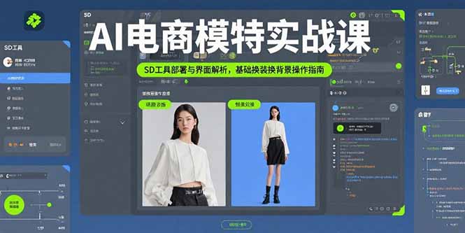 (15722期)AI电商模特实战课,SD工具部署与界面解析,基础换装换背景操作指南