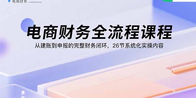 (15893期)电商财务全流程课程:从建账到申报的完整财务闭环,26节系统化实操内容