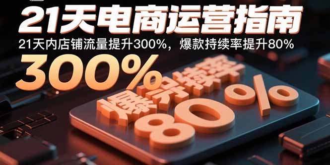 （15957期）21天电商运营指南：21天内店铺流量提升300%，爆款持续率提升80%