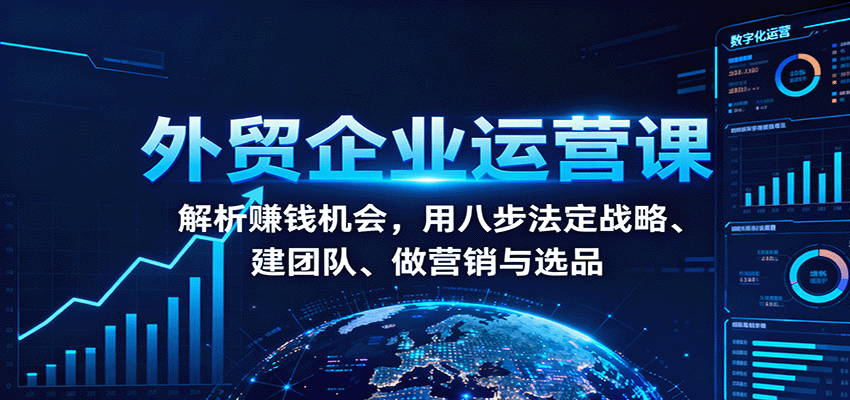 外贸企业运营课:解析赚钱机会,用八步法定战略、建团队、做营销与选品