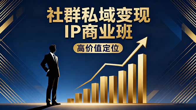 (16309期)社群私域变现IP商业班,高价值定位,精准引流,私聊成交,实践年盈利破百万