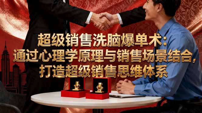 (16370期)超级销售洗脑爆单术:通过心理学原理与销售场景结合,打造超级销售思维体系