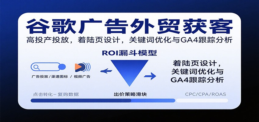 谷歌广告外贸获客,高投产投放,着陆页设计,关键词优化与GA4跟踪分析