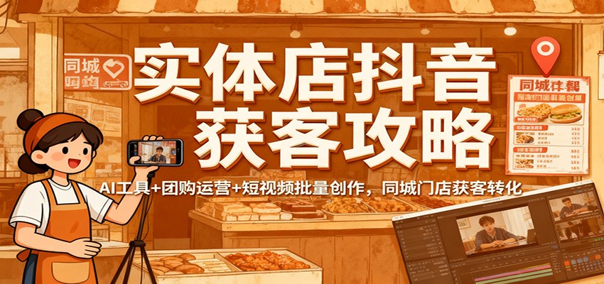 实体店抖音获客攻略:AI工具+团购运营+短视频批量创作,同城门店获客转化