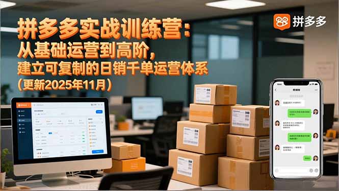 (16700期)拼多多实战训练营:从基础运营到高阶,建立可复制的日销千单运营体系(更新11月)