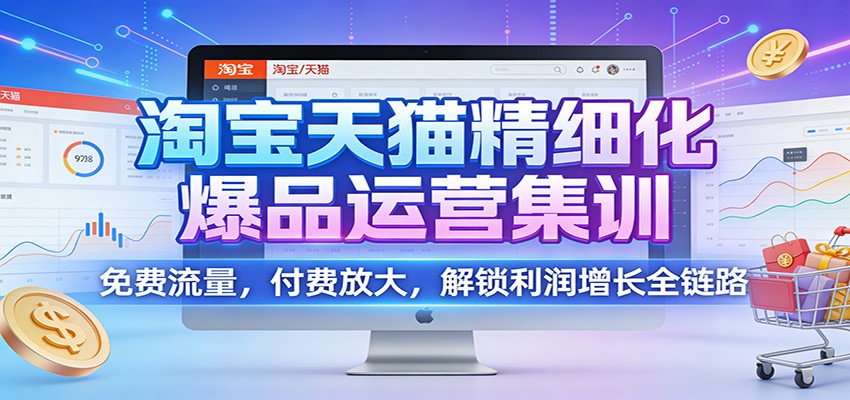 淘宝天猫精细化爆品运营集训:免费流量,付费放大,解锁利润增长全链路
