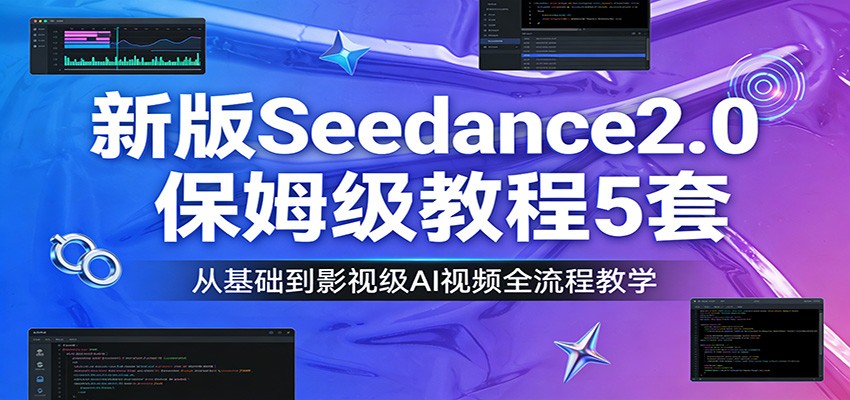 新版Seedance2.0保姆级教程5套：从基础到影视级AI视频全流程教学