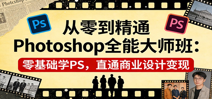 从零到精通Photoshop全能大师班:零基础学PS,直通商业设计变现