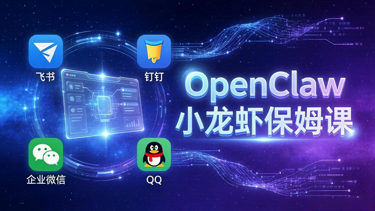 (17614期)OpenClaw小龙虾保姆课: Windows/macOS/Linux/Docker全系统安装,飞书+钉钉+企业微信+QQ 全接入