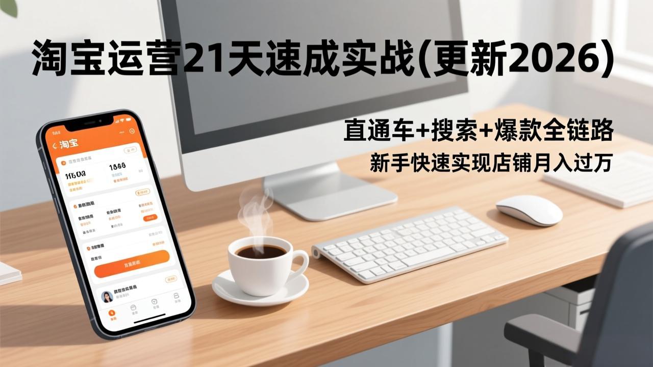 （17806期）淘宝运营21天速成实战(更新3月)，直通车+搜索+爆款全链路，新手快速实现店铺月入过万