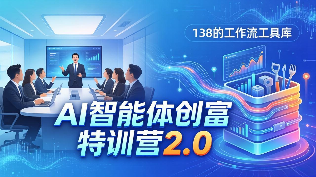 （17833期）AI智能体创富训练营2.0：3天闭门直播+视频课+工具库，从0到1搭建智能体附138个工作流