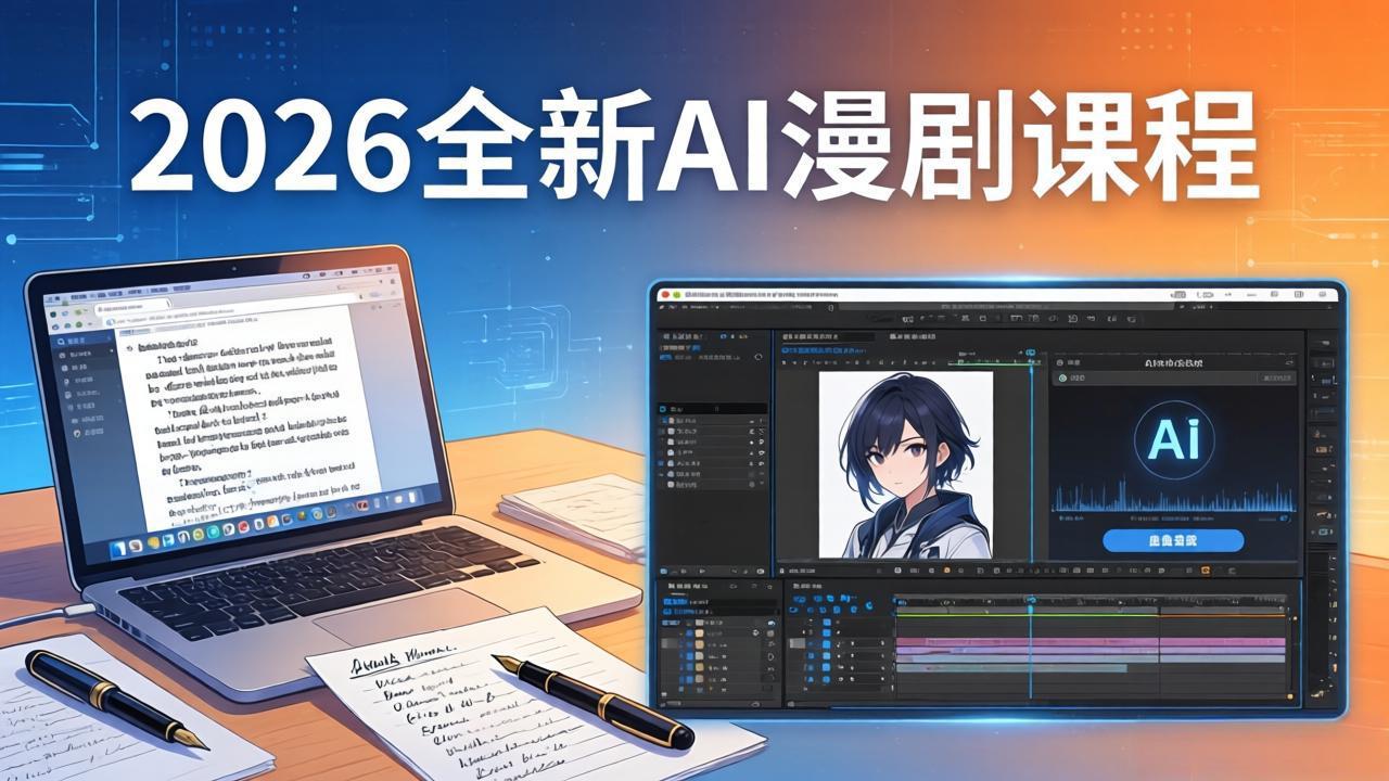 （17893期）2026全新AI漫剧课程：覆盖创作全链路，教你写作分镜剪辑配音一站式打造漫剧作品