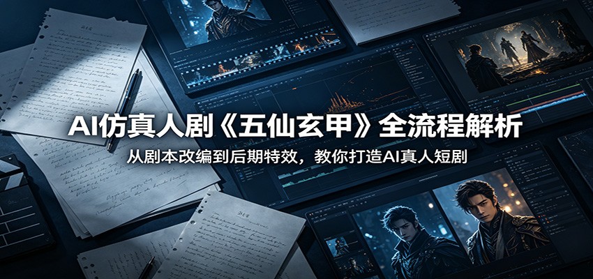 AI仿真人剧《五仙玄甲》全流程解析:从剧本改编到后期特效,教你打造AI真人短剧