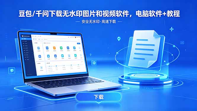 (18457期)豆包/千问下载无水印图片和视频软件,电脑软件+教程