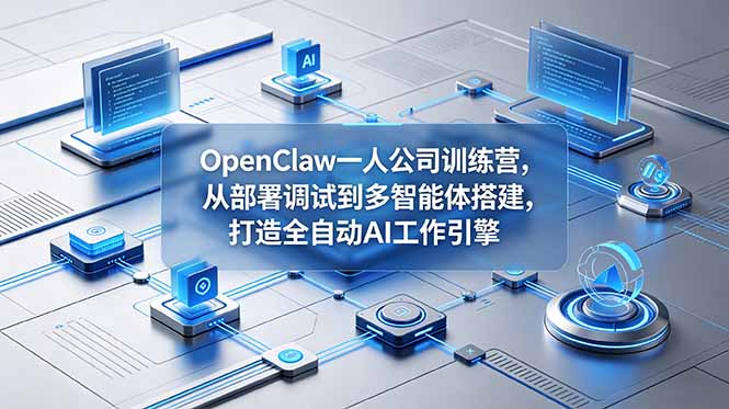 (18789期)OpenClaw 一人公司训练营,从部署调试到多智能体搭建,打造全自动 AI 工作引擎