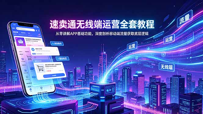 （18904期）速卖通无线端运营全套教程，从零讲解APP基础功能，深度剖析移动端流量获取底层逻辑