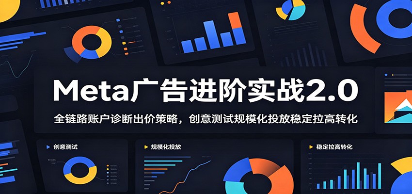 Meta广告进阶实战2.0:全链路账户诊断出价策略,创意测试规模化投放稳定拉高转化