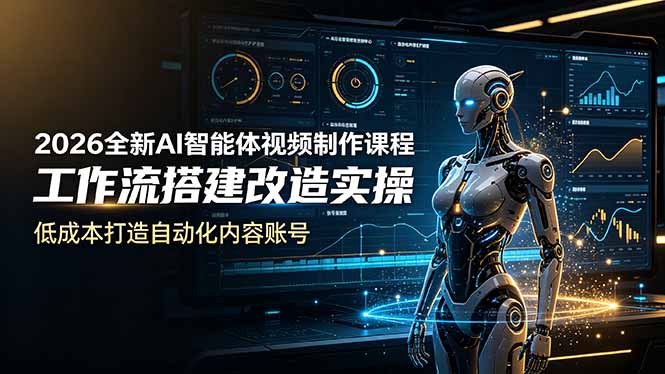 (19127期)2026全新AI Codex智能体视频制作课程,工作流搭建改造实操,低成本打造自动化内容账号